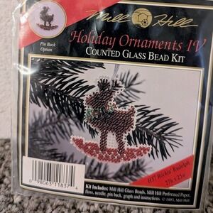 Mill Hill Rockin Rudolph Counted Glass Bead Kit Holiday Ornaments 1993 NEW
